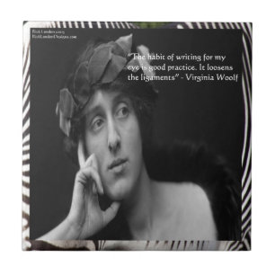 Virginia Woolf W/Zebrastreifen-Schreibzitat Fliese