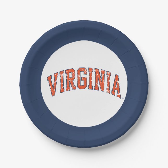 Virginia Wordmark erschüttert Pappteller (Vorderseite)