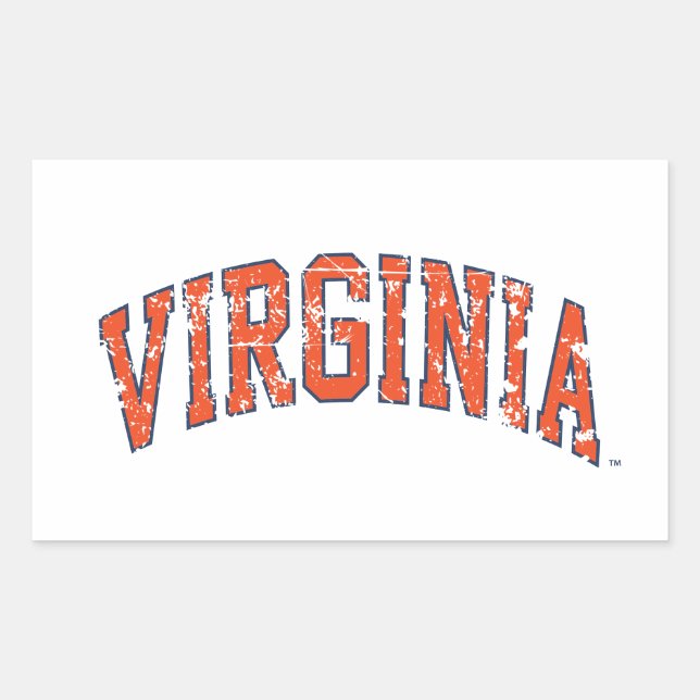 Virginia Wordmark erschüttert Rechteckiger Aufkleber (Vorderseite)