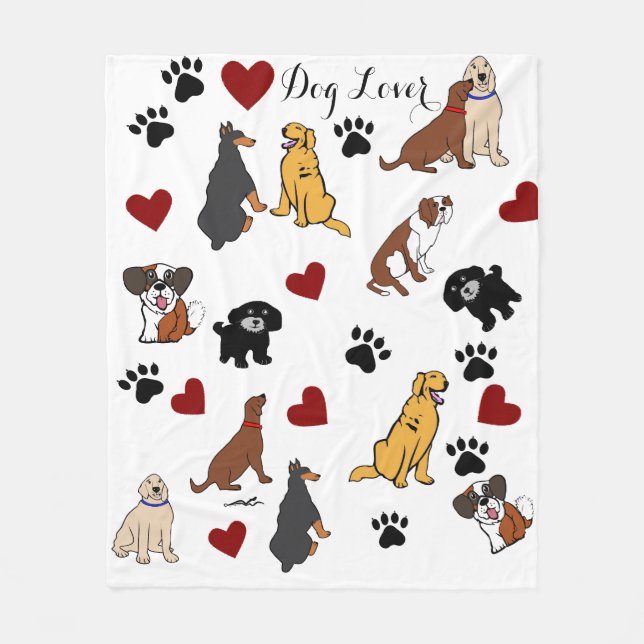 Virginia Wright Dog Lover Personalisiert Fleecedecke (Vorderseite)