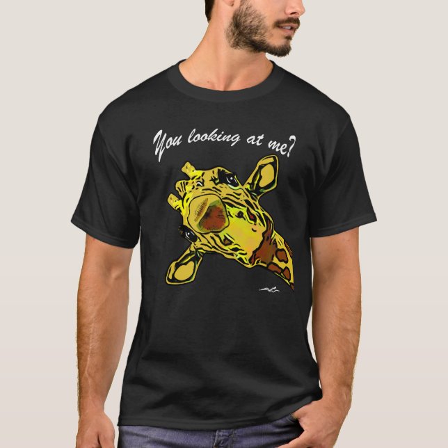 Virginia Wright Giraffe Graphic Black T - Shirt (Vorderseite)