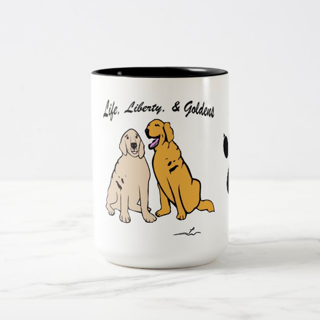 Virginia Wright Goldens Life Liberty Dog Tasse (Cu (Mittel)