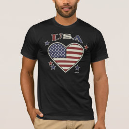 Virginia Wright Heart Flag USA T-Shirt