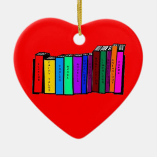 Virginia Wright I Heart Books Herz Shape Keramik Ornament