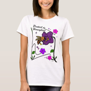 Virginia Wright Schützt die Honigbienen Floral T-Shirt