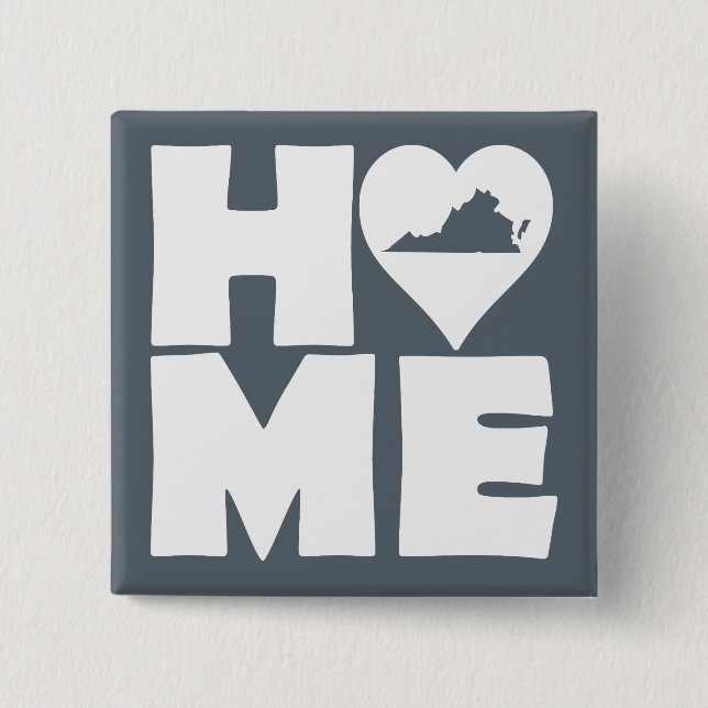 Virginia Zuhause Heart Staat Button Abzeichen Butt (Vorderseite)
