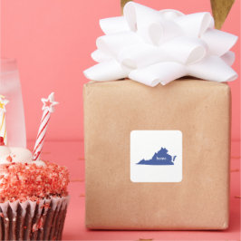 Virginia Zuhause Silhouette Staat Karte Quadratischer Aufkleber