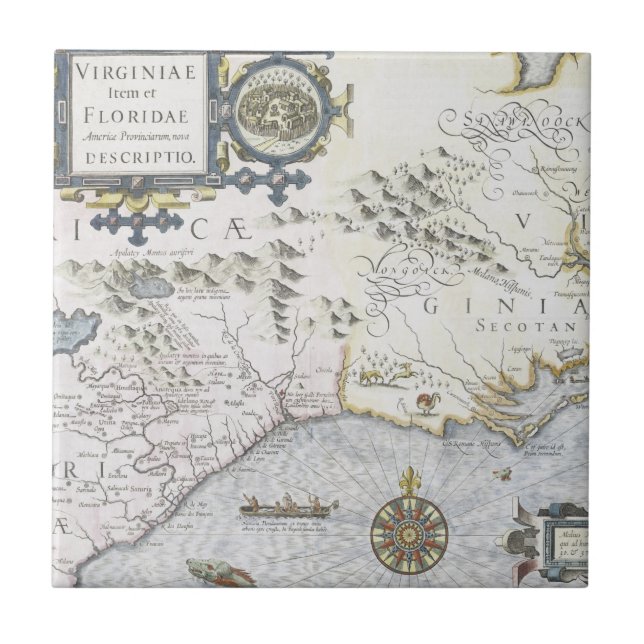 Virginiae Einzelteil und Floridae Americae Fliese (Vorderseite)