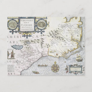 Virginiae Item et Floridae Americae provinciarum 3 Postkarte
