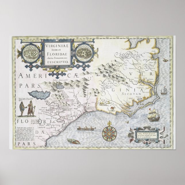 Virginiae Item et Floridae Americae provinciarum Poster (Vorne)
