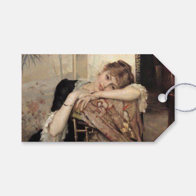 Virginie (Die Pariser Frau) (von Albert Edelfelt) Geschenkanhänger (Vorderseite (Horizontal))