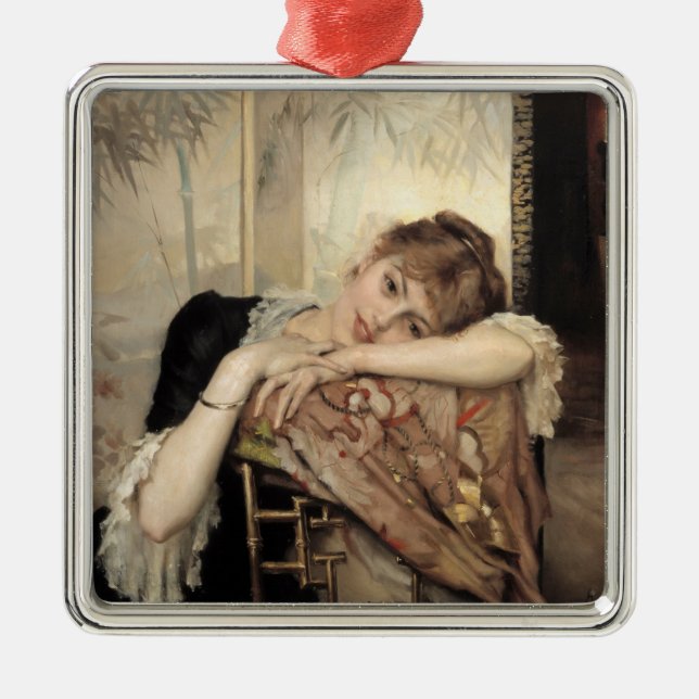 Virginie (Die Pariser Frau) (von Albert Edelfelt) Ornament Aus Metall (Vorne)