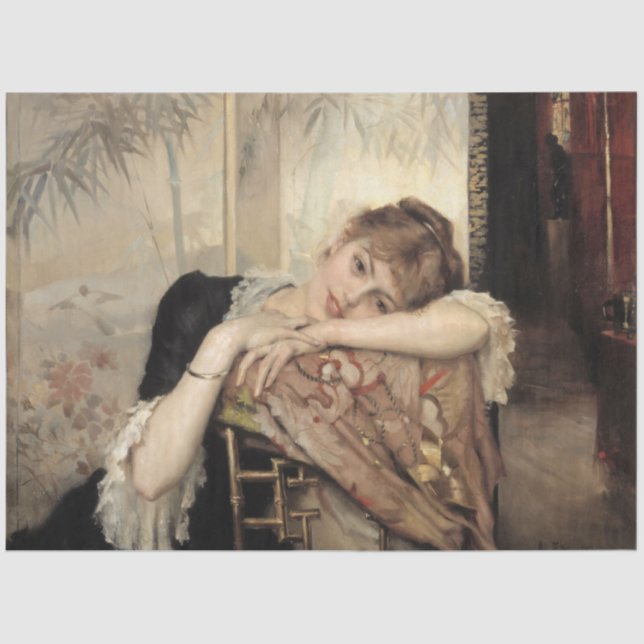Virginie (Die Pariser Frau) (von Albert Edelfelt) Seidenpapier (Vorderseite)