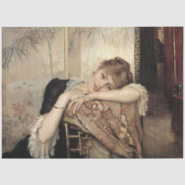 Virginie (Die Pariser Frau) (von Albert Edelfelt) Seidenpapier
