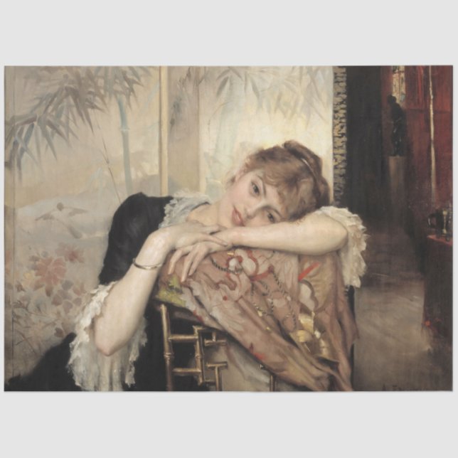 Virginie (Die Pariser Frau) (von Albert Edelfelt) Seidenpapier (Vorderseite)
