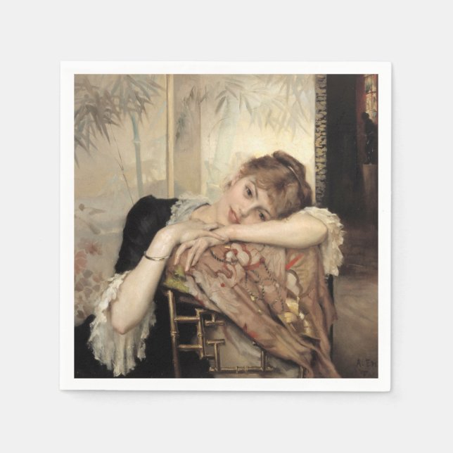 Virginie (Die Pariser Frau) (von Albert Edelfelt) Serviette (Vorderseite)