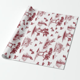 Virginische Wachteln Toile De Jouy Cranberry und Geschenkpapier