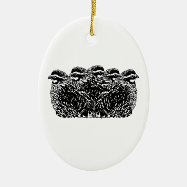 Virginische WachtelnCovey Keramikornament (Vorne)