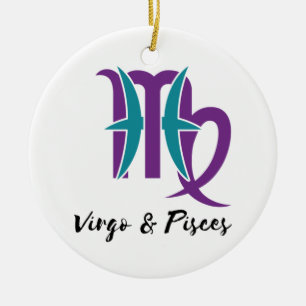 Virgo and Pisces Paare Zodiac Astrologie Keramik Ornament