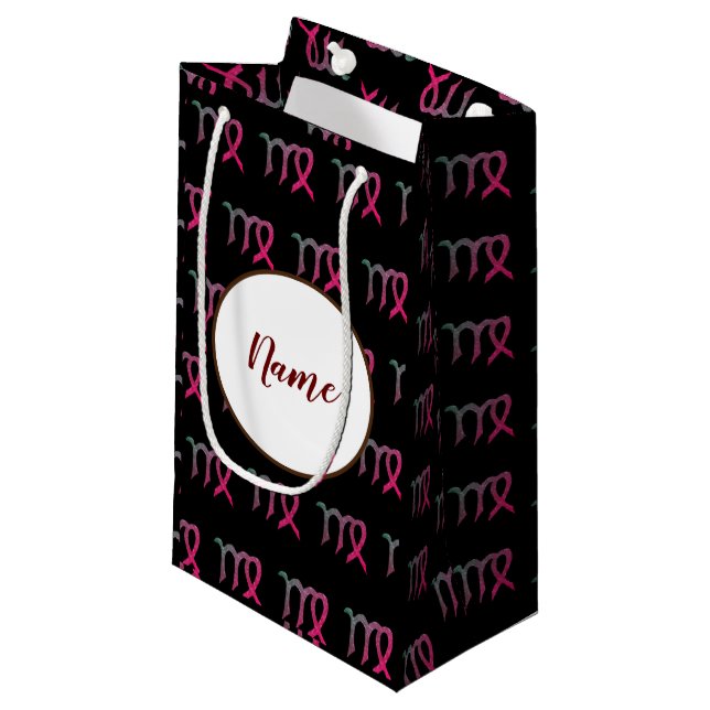 Virgo Astrologie Personalisiert Kleine Geschenktüte (Vorderseite Schrägansicht)
