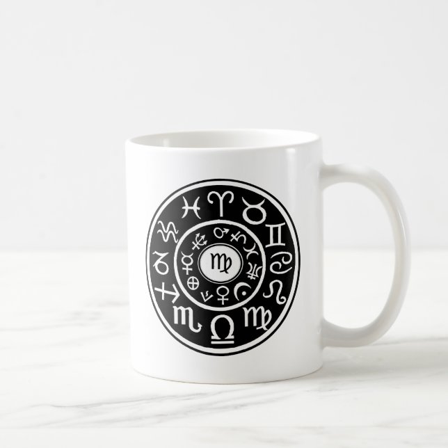 Virgo - astrologische Konstellation in Zodiac Kaffeetasse (Rechts)