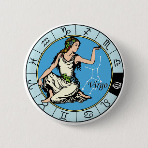 Virgo astrologisches Tierzeichen Button