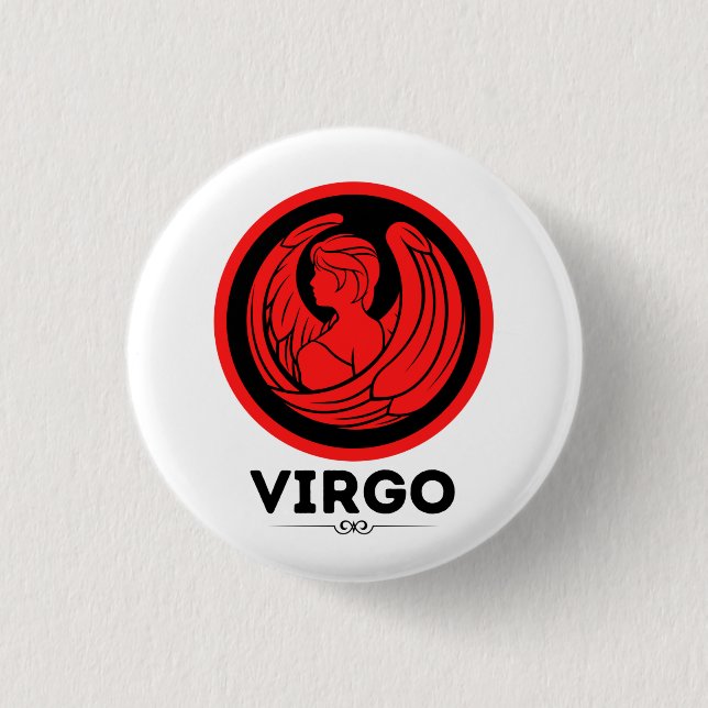 Virgo Astrologisches Zeichen Button (Vorderseite)