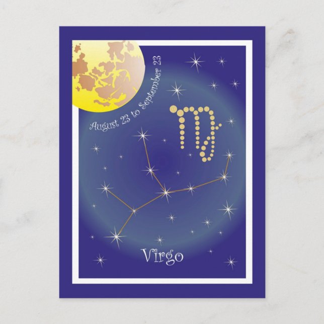 Virgo August 23 bis 23 September Postkarte (Vorderseite)
