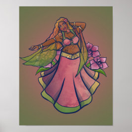 Virgo Belly Dancer Art Bellydance Poster