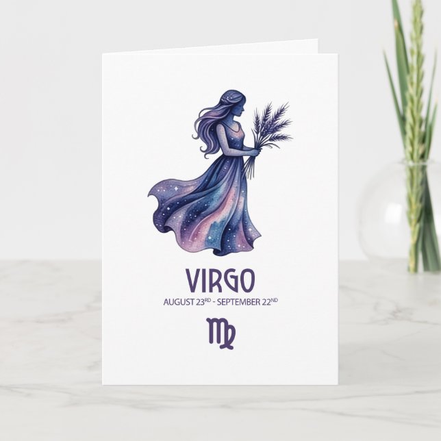 Virgo Birthday Card Feiertagskarte (Vorderseite)