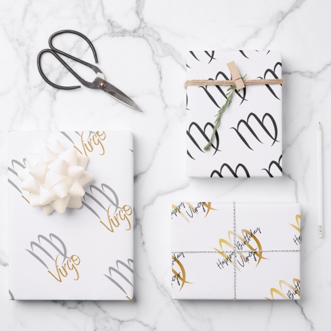 Virgo Birthday Geschenkpapier Set (Vorderseite)
