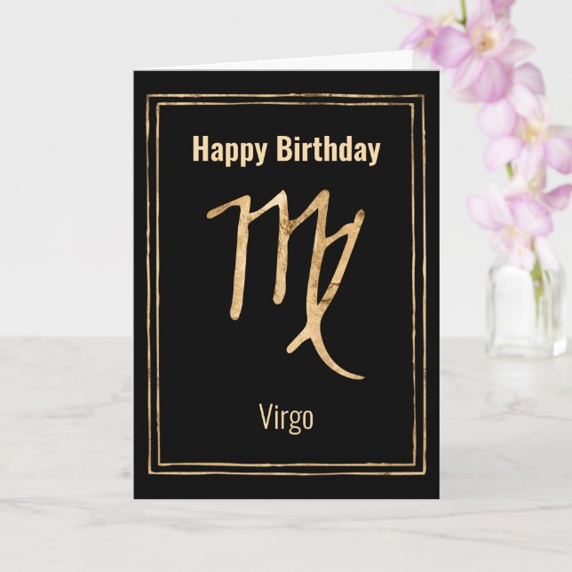 Virgo Birthday zodiac Astrologie Gold personalisie Karte (Orchidee)