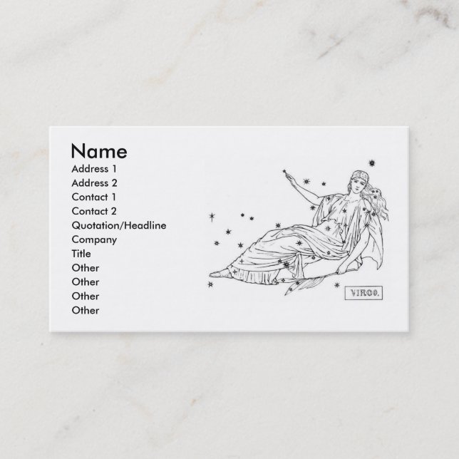 Virgo Business Card Visitenkarte (Vorderseite)