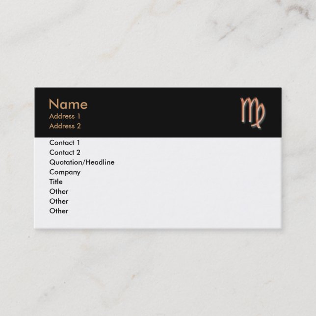 Virgo Business Card Visitenkarte (Vorderseite)