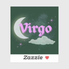 Virgo Celestitic Ästhetische Dreamy Moon Cloud Sta Aufkleber