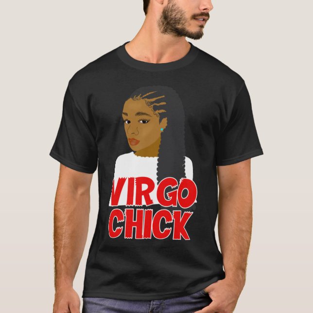 Virgo Chick American Girl with Braids Zodi T-Shirt (Vorderseite)