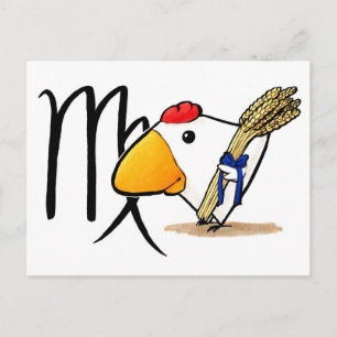 Virgo Chicken Postcard Postkarte