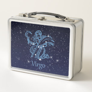 Virgo Constellation and Zodiac Sign with Stars Metall Brotdose