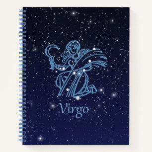 Virgo Constellation and Zodiac Sign with Stars Notizbuch