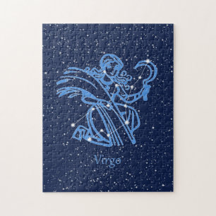 Virgo Constellation and Zodiac Sign with Stars Puzzle