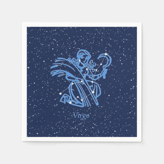Virgo Constellation and Zodiac Sign with Stars Serviette (Vorderseite)