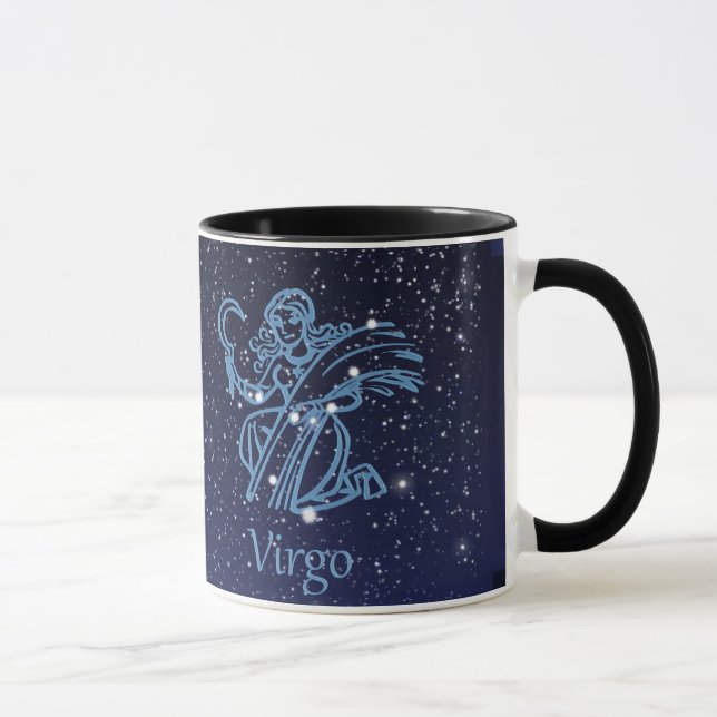 Virgo Constellation and Zodiac Sign with Stars Tasse (Rechts)
