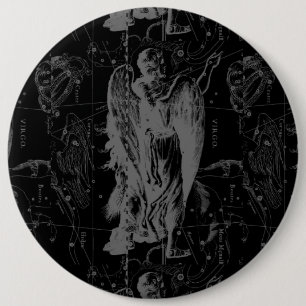 Virgo Constellation Hevelius 1690 Vintag Button