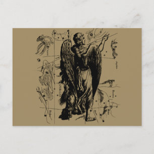 Virgo Constellation Hevelius Etching Style Postkarte