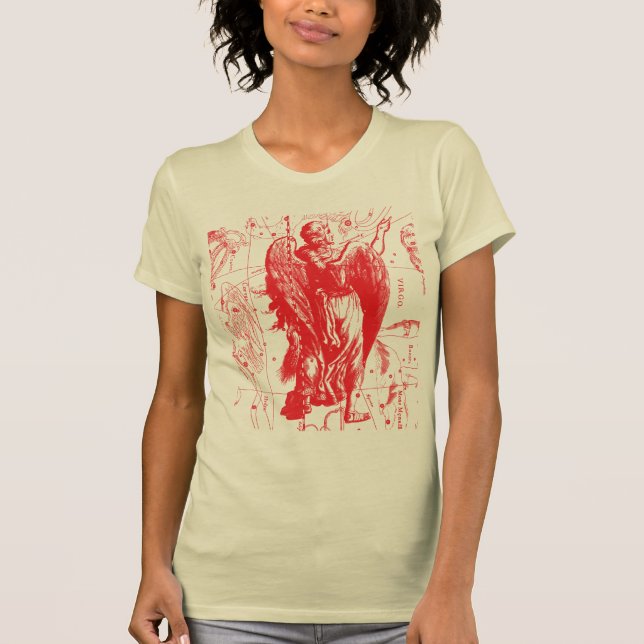 Virgo Constellation Map Hevelius 1690 Mode T-Shirt (Vorderseite)
