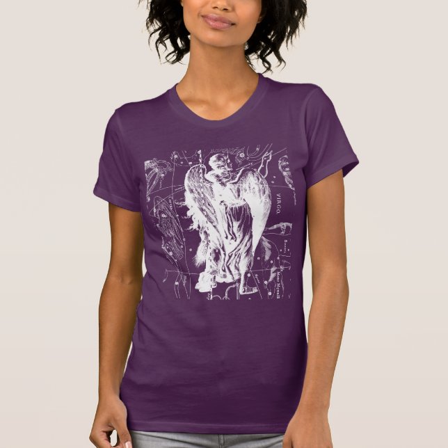 Virgo Constellation Map Hevelius 1690 Mode T-Shirt (Vorderseite)