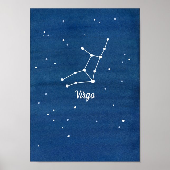 Virgo Constellation Stars Night Sky Poster (Vorne)