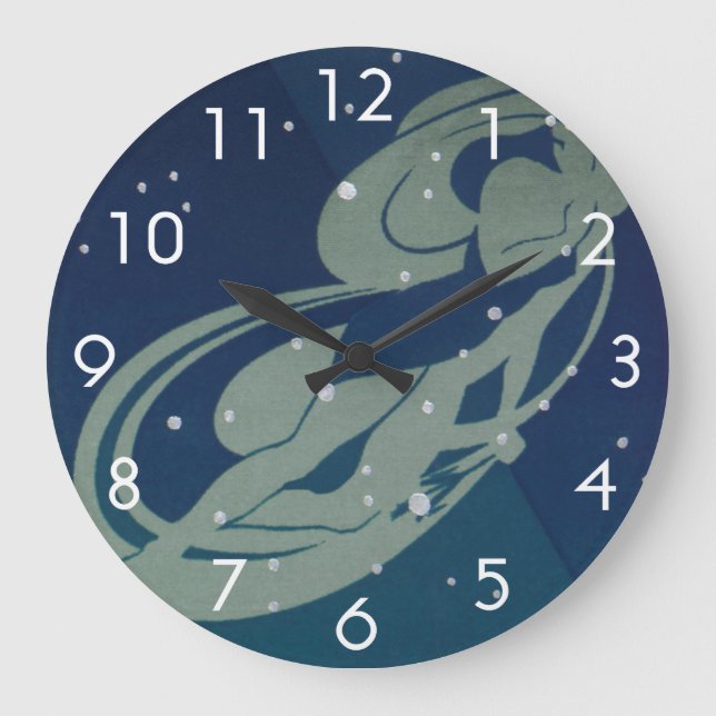 Virgo Constellation Vintag Zodiac Astrologie Große Wanduhr (Vorderseite)