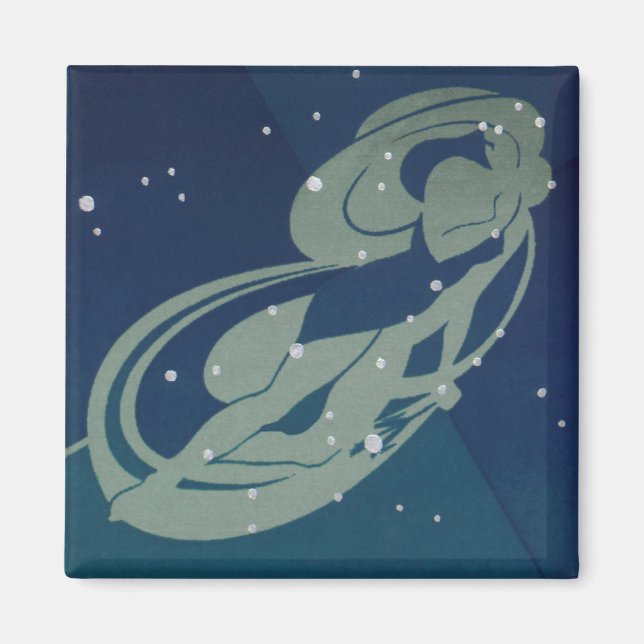 Virgo Constellation Vintag Zodiac Astrologie Magnet (Vorne)