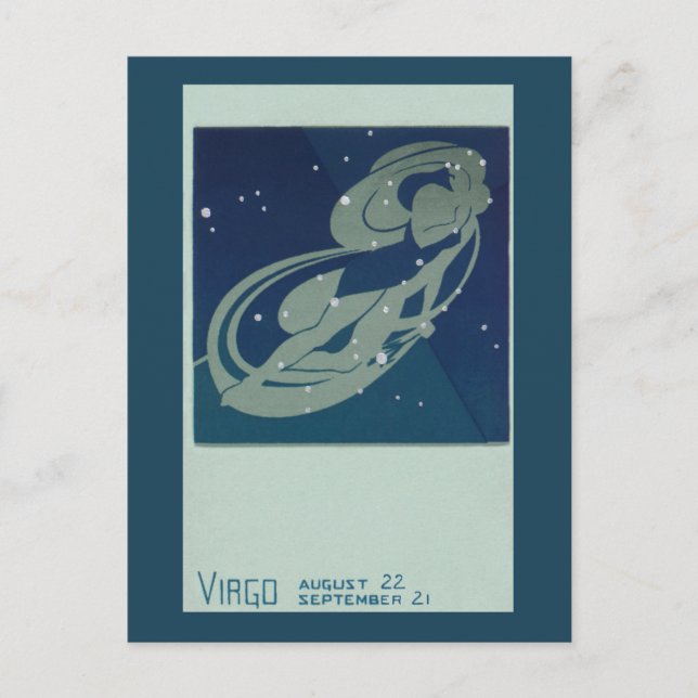 Virgo Constellation Vintag Zodiac Astrologie Postkarte (Vorderseite)